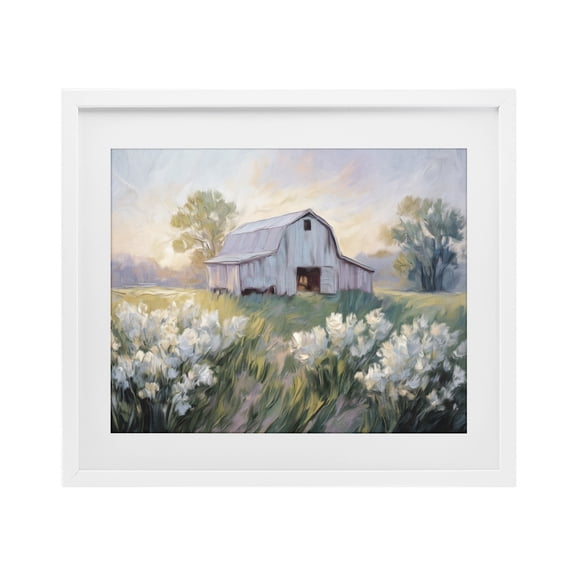 Stupell Industries Secluded Barn Landscape White Framed Print Under Glass, design by Kim Allen