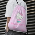 thumbnail image 5 of Hello Kitty Drawstring Backpack Water Resistant String Bag Sackpack Cinch for Sports, Gym, Travel, Swimming, Yoga, Beach, 5 of 7