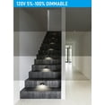 thumbnail image 4 of 3 Pack 5CCT 120V LED Step Lights, Dimmable Stair Lights IP65 Waterproof, Aluminum Shell, Anti-Glare, CRI90, Black, 4 of 8