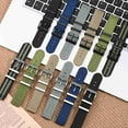 thumbnail image 5 of Two-Piece Quick Release Nylon Watch Strap with Metal Loop,19mm Double Layered Woven Nylon with Tight Stitching,Replacement Watch Band with Brushed Black Stainless Buckle, 5 of 7