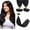Black, variant on Aorsher 14Inch U Tip Hair Extensions Human Hair Hot Fusion Pre Bonded Hair Extensions Natural Nail Tipped Remy Hair Piece 100 Strands/100G Dark Brown