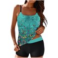 thumbnail image 6 of Tankini Sets for Women ,Summer Two Piece Swimsuits Boyleg Tummy Control Swimwear Vintage Floral Print Swim Tank Tops High Waist Trunks Beach Bathing Suit Sets Multicolor S, 6 of 7