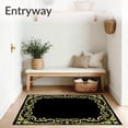 thumbnail image 3 of ODIKA 5'x7' Machine Washable Non-Slip Area Rug, Abstract Damask with Scrollwork Details High Traffic Rug, Black, 462823, 3 of 7