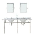 thumbnail image 2 of Water Creation Embassy 72"W Double Brass Wash Stand in Polished Nickel and White, 2 of 10