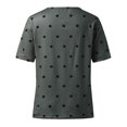 thumbnail image 4 of Blusa de manga corta con cuello en V y estampado de puntos sueltos informales de verano para mujer OAVQHLG3B Store  lin121212, 4 of 4