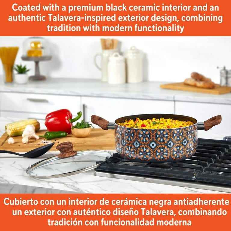 Im Usa 4.8qt Talavera Aluminum Black Ceramic Dutch Oven with Glass