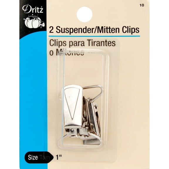 Dritz Suspender & Mitten Clips 1" 2/Pkg-Nickel