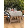 thumbnail image 2 of Outdoor Tablecloth with Umbrella Hole and Zipper, Grey Plaid Christmas Rectangle Table Cloth 54x80 Inch Waterproof Tablecloth, Xmas Snowflake Botanical Poinsettia Picnic Table Cover for Patio Camping, 2 of 7