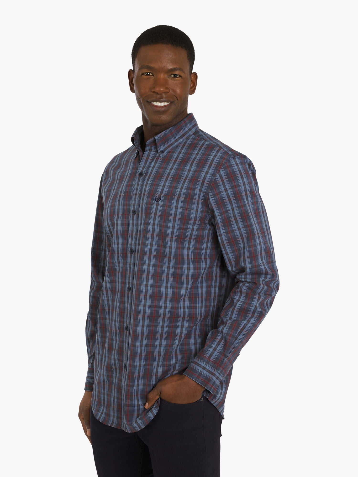 Chaps Men's & Big Men's Long Sleeve CVC Easy Care Woven Shirt, Sizes S-3XL