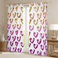 thumbnail image 2 of Homewish 3D Loves Pattern Black Out Curtains,Modern Graffiti Curtains Pack of 2 (42x63 Each),Gold Purple White Bedroom Curtains For Girls,Breathable Home Decor, 2 of 6