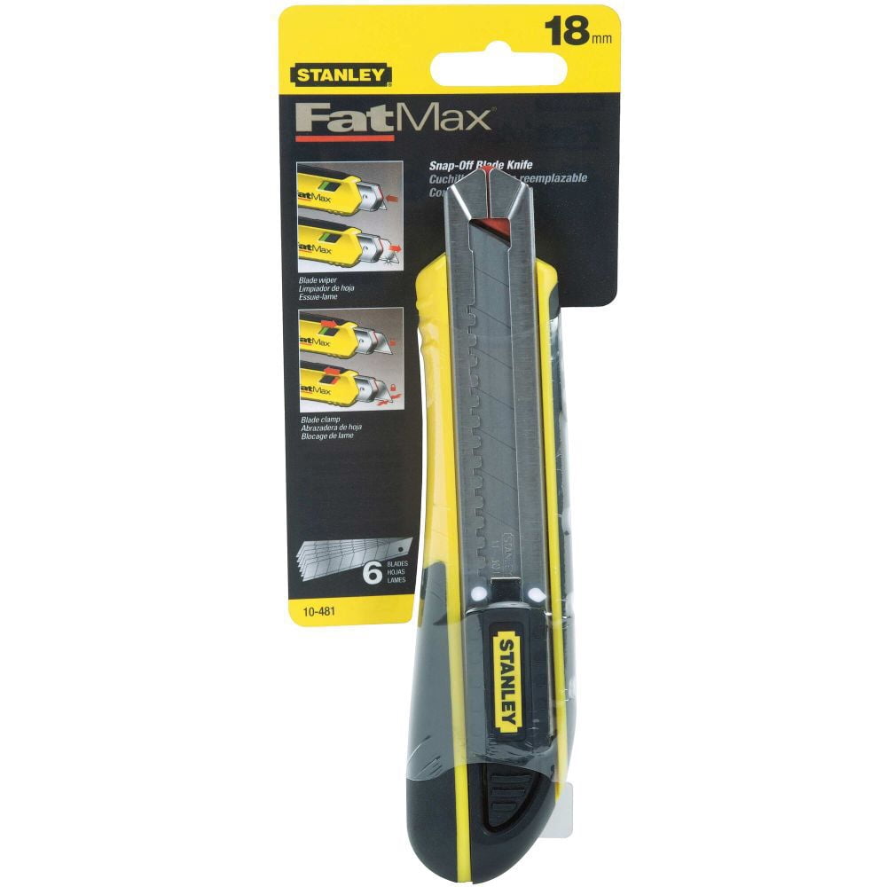 STANLEY 10-481 Snap-Off Utility Knife, Retractable, Snap-Off, General Purpose