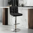 thumbnail image 3 of Yaheetech PU Leather Height Adjustable Bar Stool with Backrest and No Arms, Black, 3 of 8