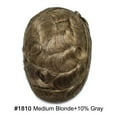 thumbnail image 2 of Mens Hairpiece LYRICAL HAIR All Poly Men Toupee Human Hair Replacement System Durable Thin Skin PU Injected Toupee Hair Wigs for Men #1810 Medium Blonde with 10% Gray, 2 of 6
