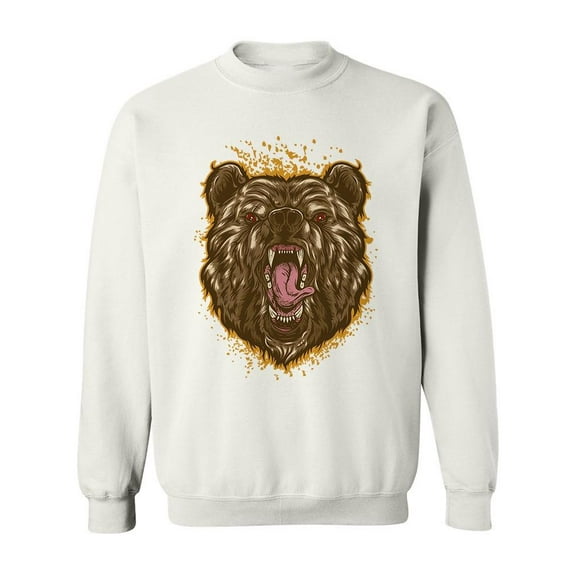 Brown Bear Head Sketch Sweatshirt Men -Image by Shutterstock, Male XX-Large