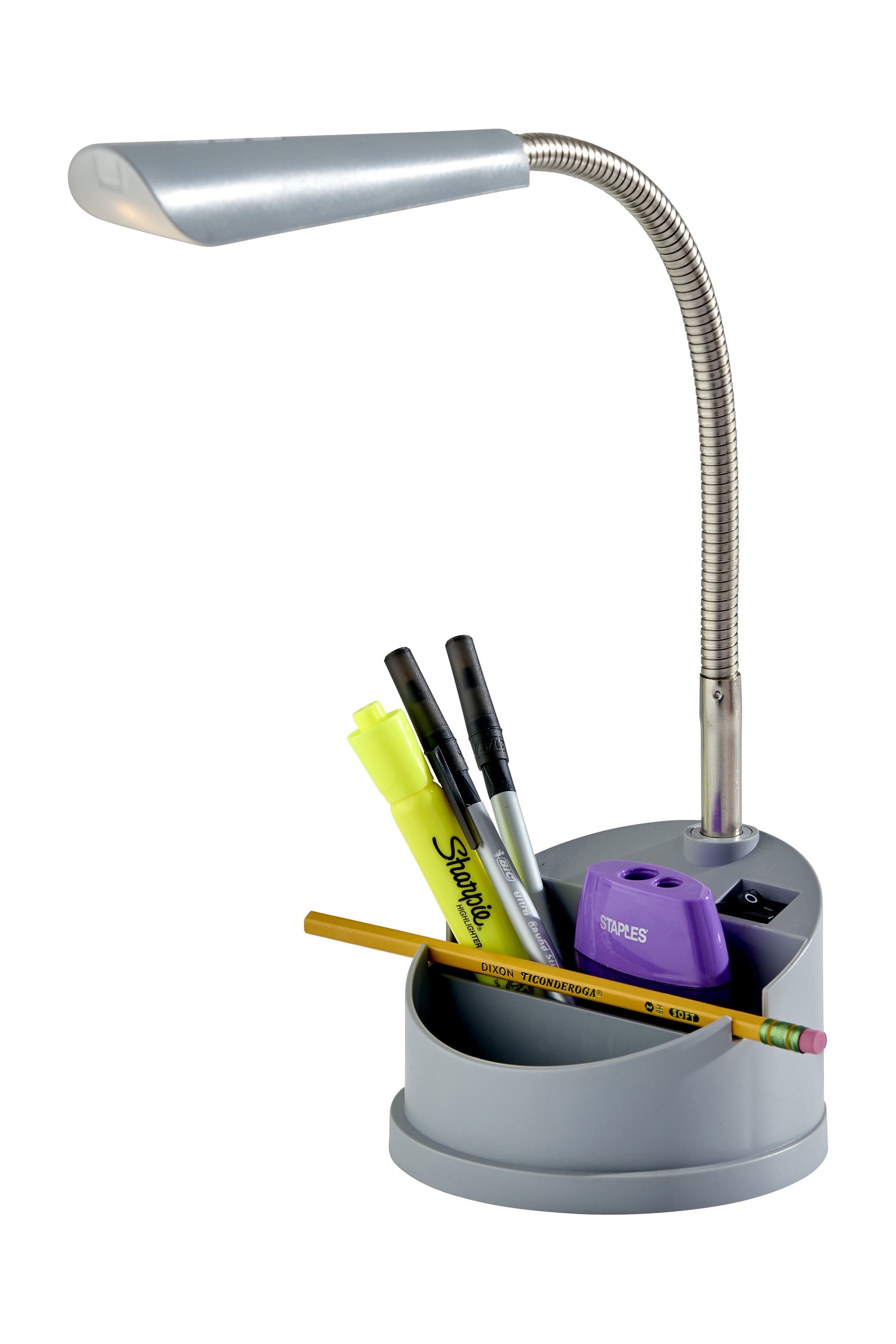 Mainstays Modern Gray LED Desk Organizer Lamp photo 6