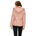 thumbnail image 3 of Made by Johnny Women's Lightweight Quilted Zip-Up Jacket with Hoodie M MAUVE, 3 of 4