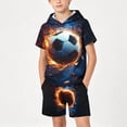 thumbnail image 5 of Sentuca Boys Outfit Sets Hooded Short Sleeve Graphic Tees and Shorts Kids Clothes Summer Outfits Size 7-8 Years, 5 of 7