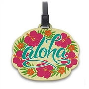 Hawaii PVC Id Luggage Tag Aloha Floral