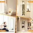 thumbnail image 4 of TINKLE WELL Metal Framed Arched Full Length Mirror 59"x16", Floor Standing, Gold, 4 of 9
