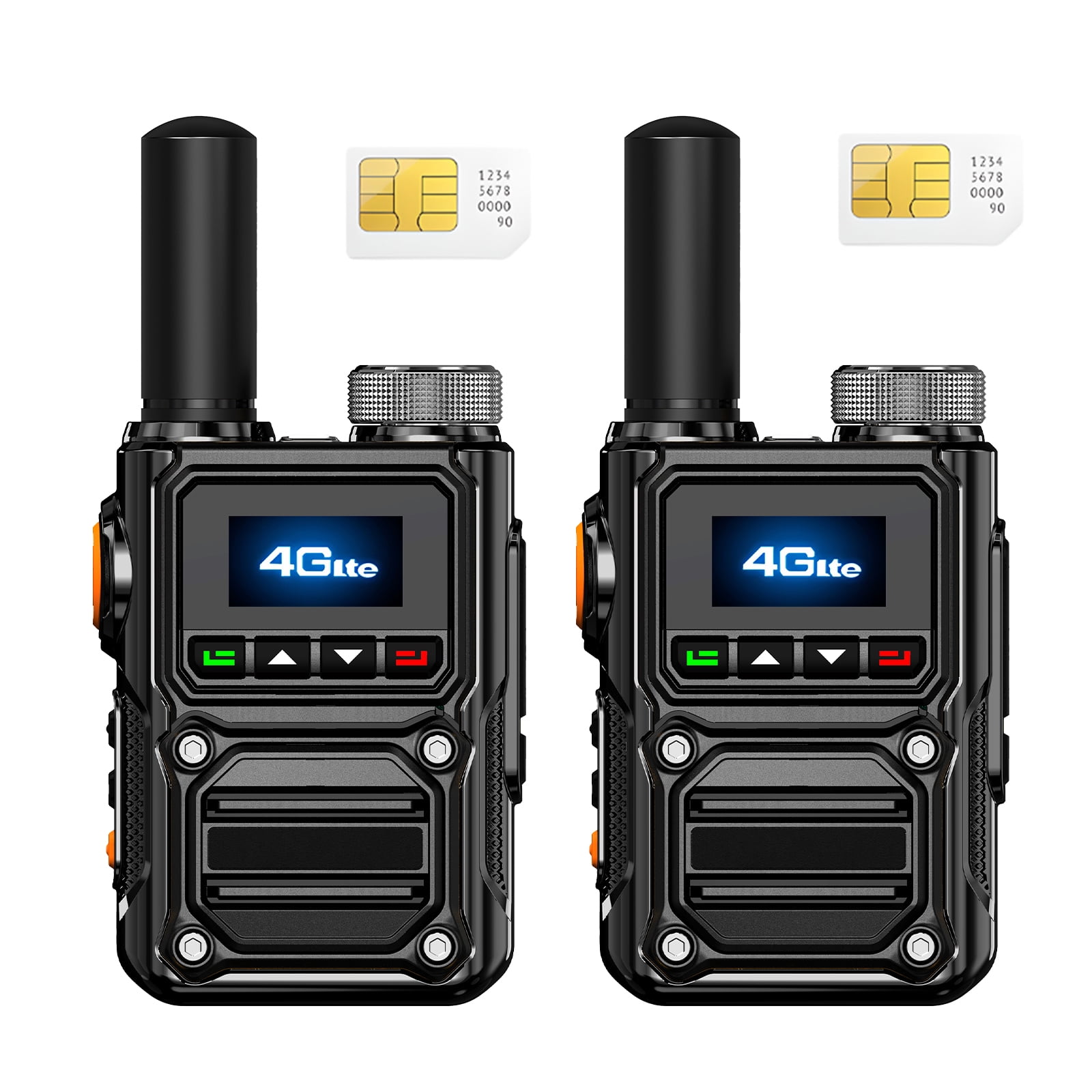 Unlimited Range Radios Global Walkie Talkies Long Range Rechargeable Handheld 4G Two Way Radios for Adults Cruise Hiking Hunting Skiing(2pcs with SIM)