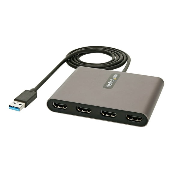 StarTech.com USB 3.0 to 4x HDMI Adapter - External Video & Graphics Card - USB Type-A to Quad HDMI Display Adapter Dongle - 1080p 60Hz - Multi Monitor USB A to HDMI Converter - Windows Only