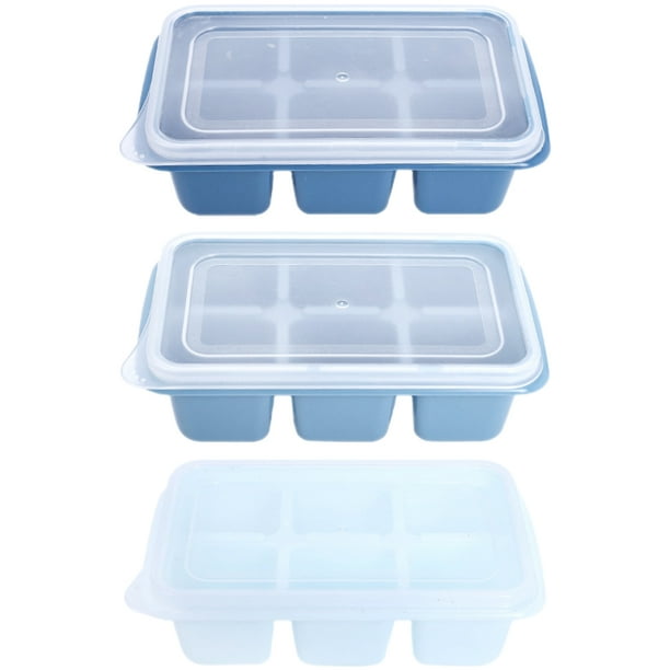 KAKOWELY Molde de plástico para hacer cubitos de hielo, 3 piezas, 6 rejillas