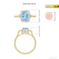 thumbnail image 4 of Angara Natural 1.2 Ct. Aquamarine with Diamond Halo Ring in 14K Yellow Gold for Women (Ring Size: 3.5), 4 of 9