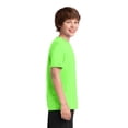 thumbnail image 3 of Port & Co Teen Unisex Regular Plain Short Sleeves T-Shirt Neon Green X-Small, 3 of 6