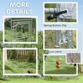 thumbnail image 6 of PawHut Chicken Run, Metal Chicken Coop w/ Waterproof & Anti-UV Cover, Feeding Door, Hanging Feeder, Perch, for 24-30 Chickens, 9.8' x 26.2' x 6.4', 6 of 9