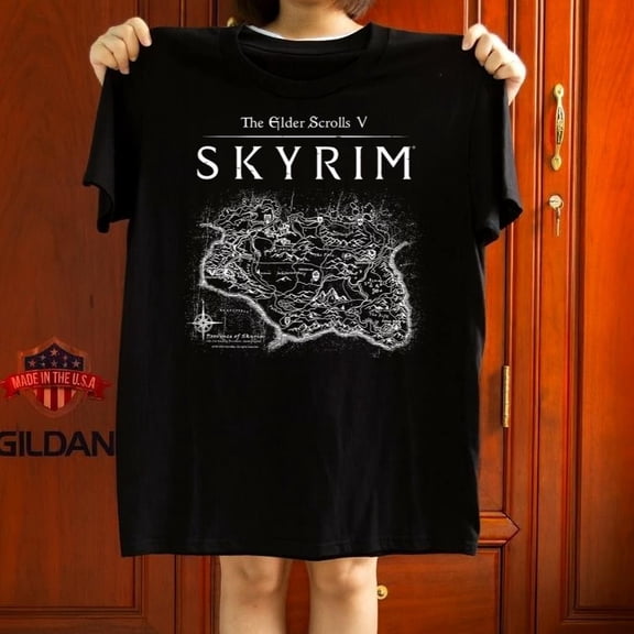 Skyrim Province Map Video Game Graphic Retro Fan Gift Fan Gift Graphic Tee,for unisex up to 5XL