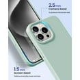 thumbnail image 3 of Designed for iPhone 15 Pro Case, Silicone [15FT Military Grade Protection] Phone Case with [2 Screen Protectors], [Anti-Scratch] Slim Cover Shockproof Phone Cases 6.1 inch, Light Mint, 3 of 14