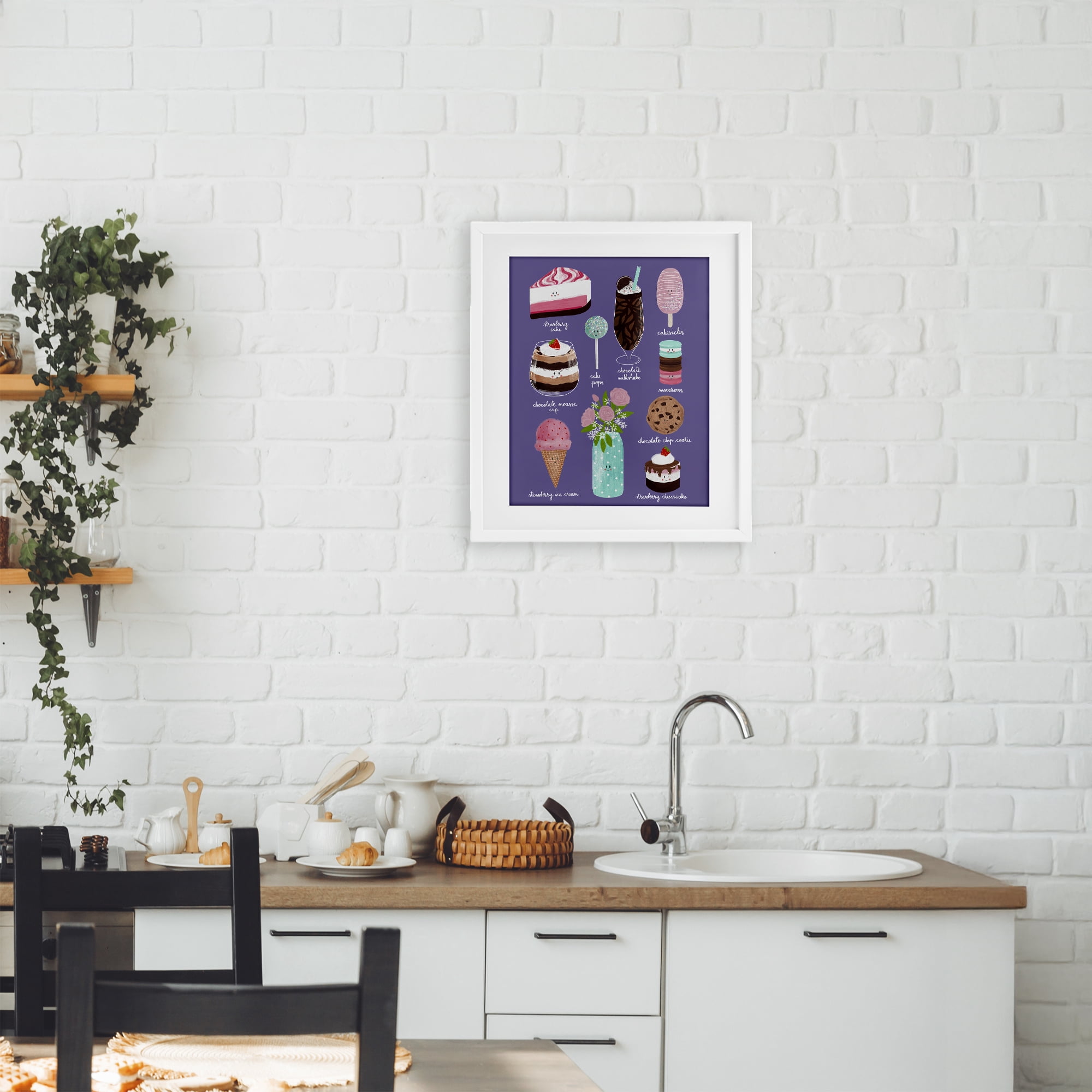 Stupell Industries Decadent Desserts & Flowers White Framed Print Under Glass, design by Metka Hiti
