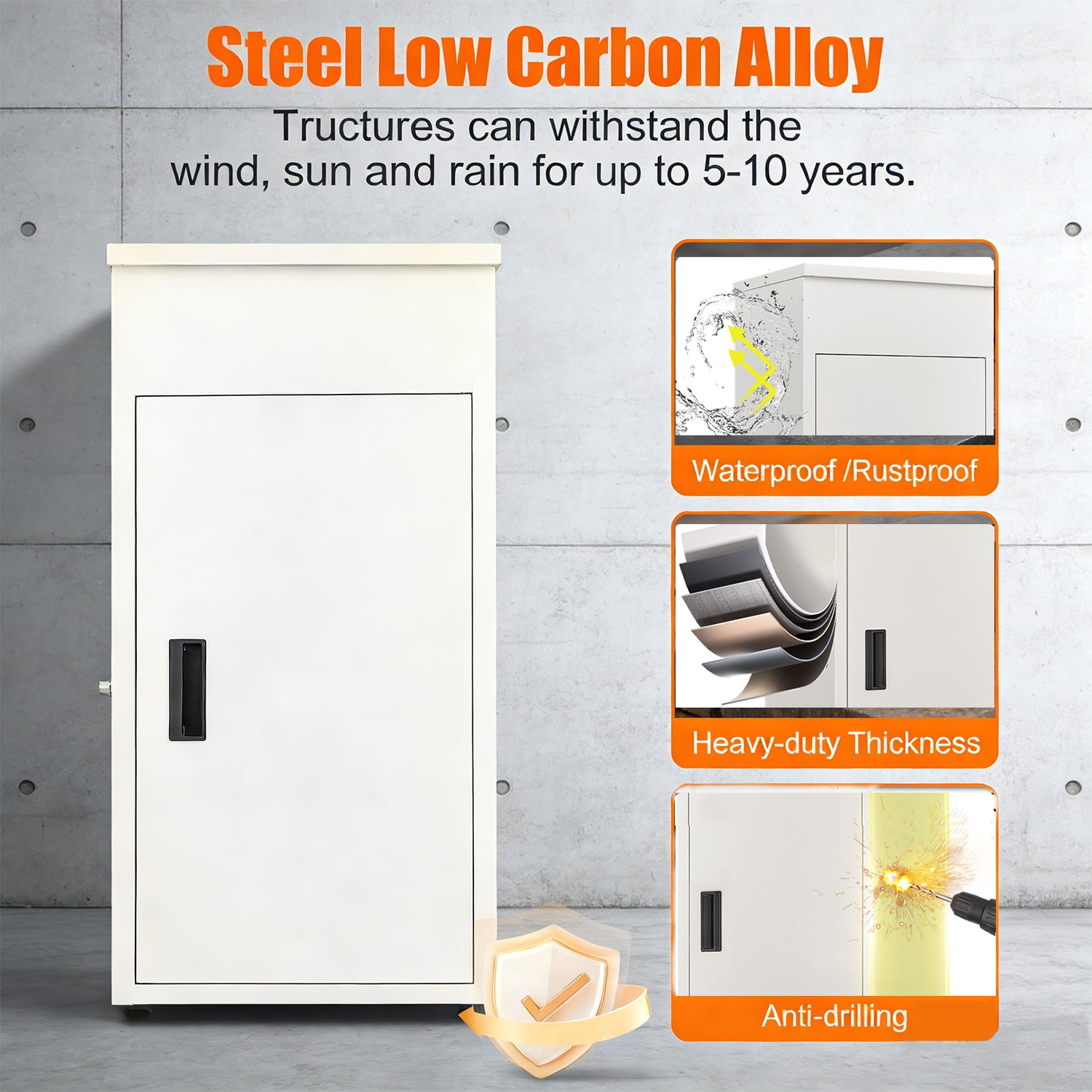 Package Delivery Boxes for Outside, Large Metal Parcel Drop Box, Anti-Theft Parcel Mailbox with Coded Lock, Waterproof Parcel Storage Box for House