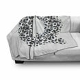 thumbnail image 3 of Letter Q Soft Flannel Fleece Blanket, Letter with Footballs Alphabet Arrangement Abstract Creative Design Monotone, Cozy Plush for Indoor and Outdoor Use, 50" x 60", Black and White, by Ambesonne, 3 of 6