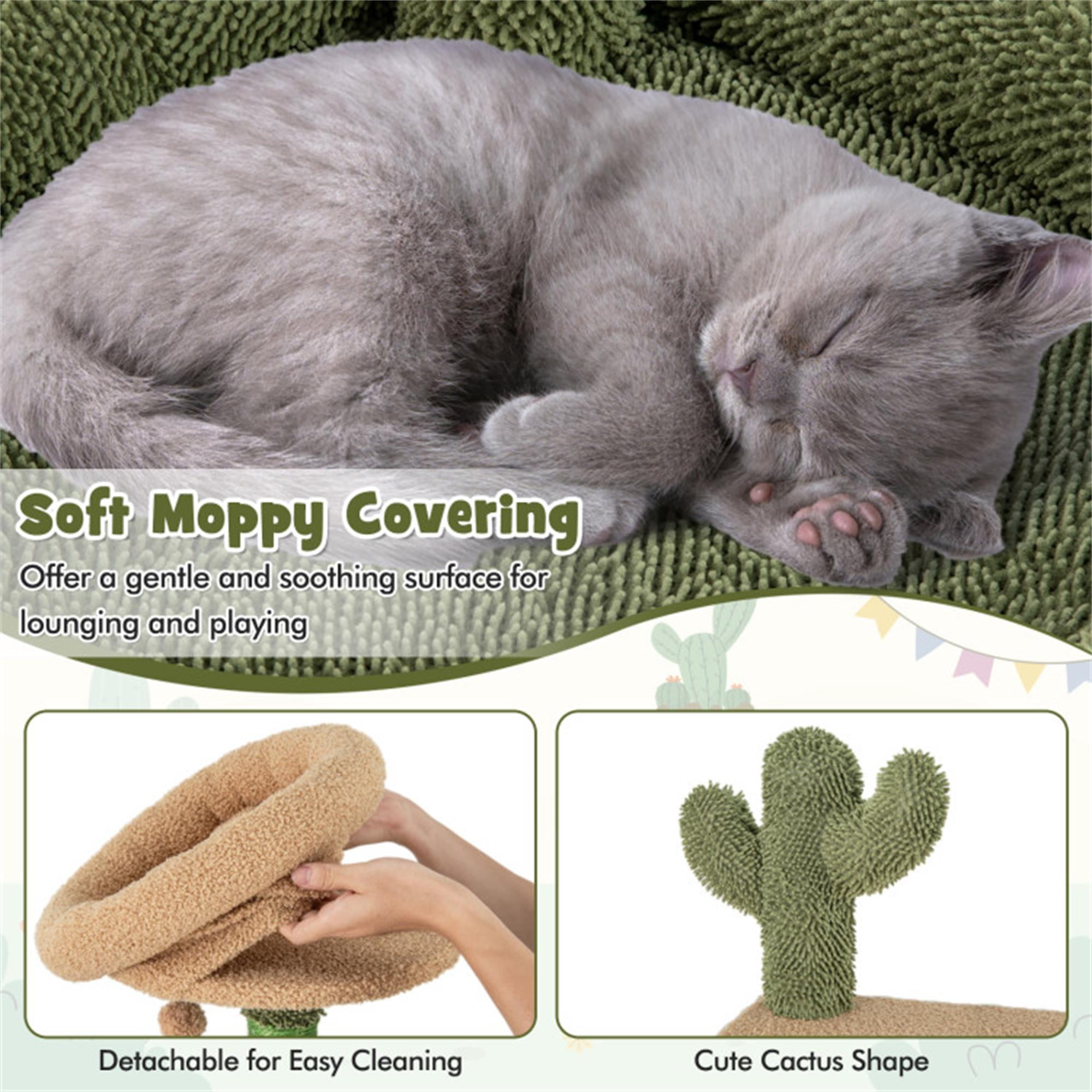 Pefilos 59" Cactus Cat Tree Tower for Indoor Cats, Multi-Level Cat Condo, Cat Tree House with Space Capsule, Sisal Scratching Posts and Board, Green Pefilos 59" Cactus Cat Tree Tower for Indoor Cats, Multi-Level Cat Condo, Cat Tree House with Space Capsule, Sisal Scratching Posts and Board, Green