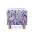 thumbnail image 2 of SCRAWLGOD Violet Lavender Print Square Ottoman Cover, Stretch Square Ottoman Covers Slipcover, Soft Cover for Storage Stool, Footstool Protection for Living Room, 2 of 7