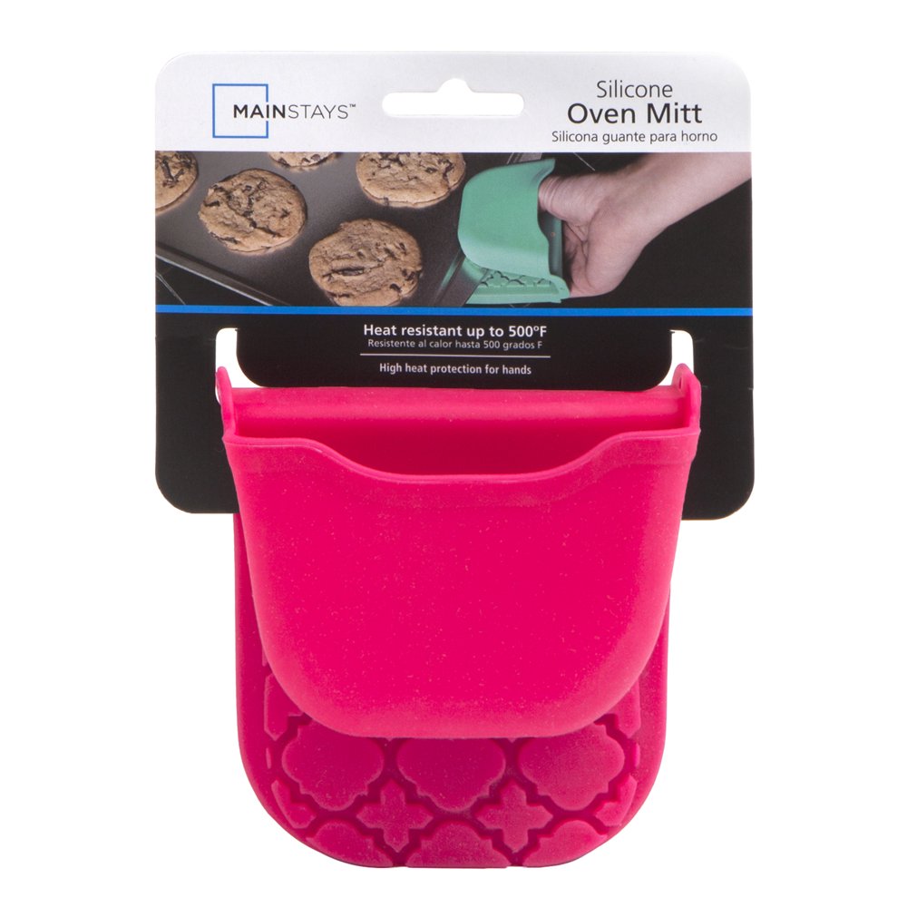 Mainstays Pink Silicone Oven Mitt