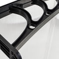 thumbnail image 3 of Resenkos 40x32in Clear Panel Door Window Awning, Plastic Bracket and Front Rear Aluminum Strips, Outdoor Sun Rain Shelter for Door Window, Transparent and Black, 3 of 9