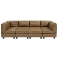 thumbnail image 6 of Pemberly Row Faux Leather 120" Modular Sectional with Ottoman in Ginger, 6 of 9