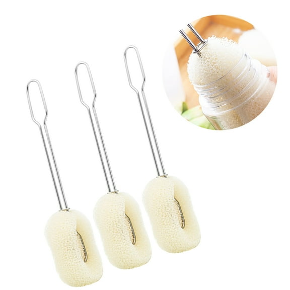 MUSEYA Water Bottle Sponge Brush White Scouring 3Pcs
