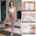 thumbnail image 6 of HELLHERO Mandala Flower Printed Yoga Leggings for Women Tummy Control Capri Leggings Breathable Yoga Pants for Workout Gym, XL, 6 of 7