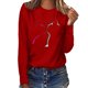 thumbnail image 2 of Blusa de manga larga con cuello redondo y estampado de talla grande para mujer Fridja  hj914, 2 of 6