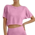 thumbnail image 2 of Phcqqok Fourth of July Shirt Girls Summer Crop Tops Short Sleeve Slim Fit Basic Tee Shirt Comfortable Casual Neck Top for Teen Girls 12-13 Years, 2 of 4