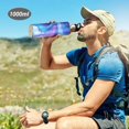 thumbnail image 7 of 600ml Vacuum Insulated Sports Water Bottle with Foldable Straw Stainless Steel Portable Thermos Cup Blue and Purple Background, 7 of 7