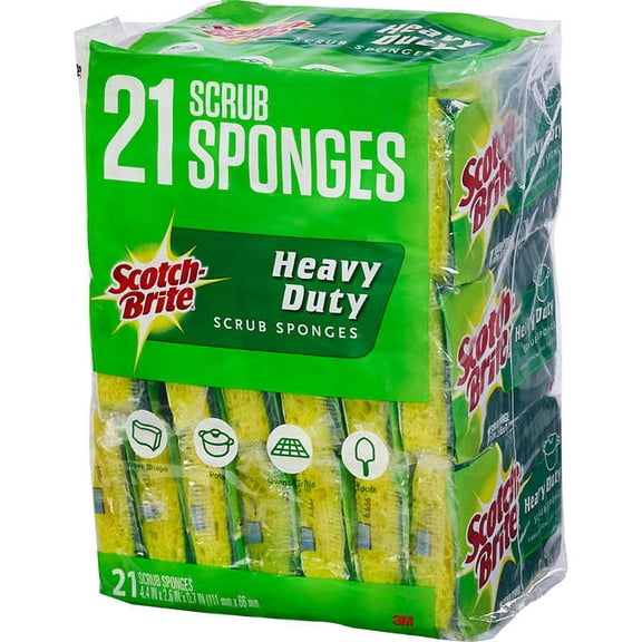 Scotch-Brite Scrub Sponges, Heavy Duty, 21 ct