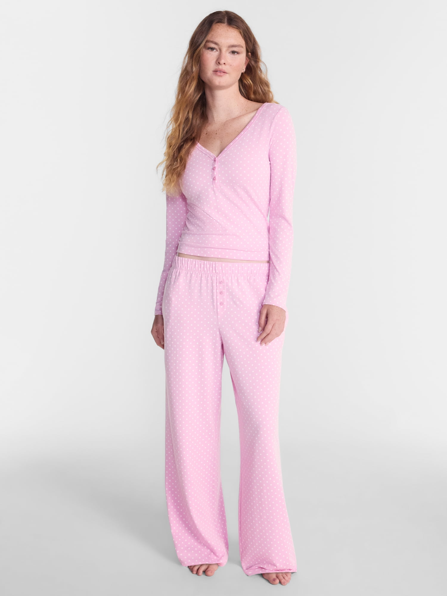 No Boundaries Cloud Core Henley Sleep Shirt, Women's XXS-3X