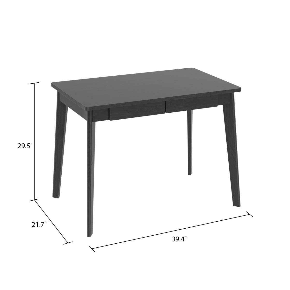 KULAGAGA Home Office 39.4"*21.7" Study Writing Table, PC Computer Desk Workstation with 2 Drawer, Black