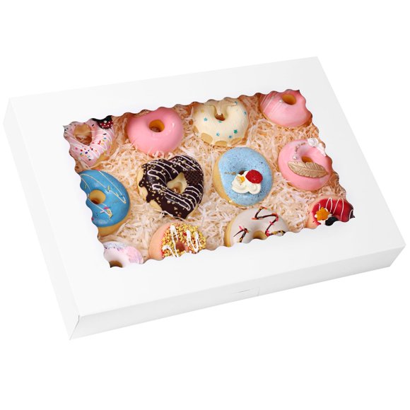 Cajas para panadería Moretoes, 30 unidades, con apertura automática, 16 x 11 x 6 cm, con ventana