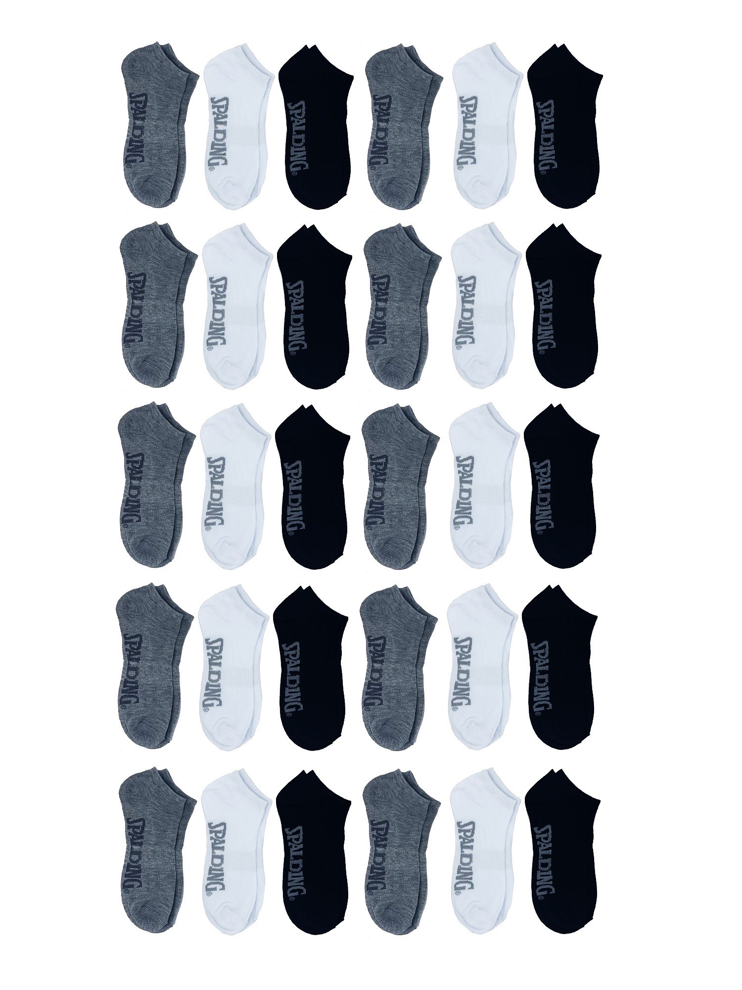 Spalding, Adult Men's 30-Pack No-Show Socks, Sizes 6.5-12, Mens Socks - image 3 of 7