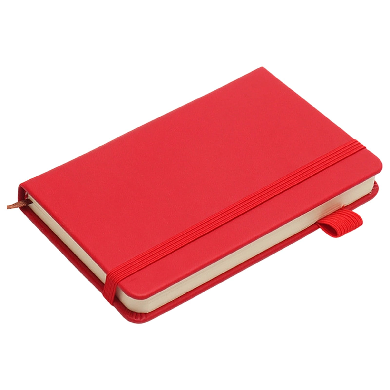 Small Notebook Mini Hardcover Lined Journal Cute Memo Notepad With Pen Holder Portable Pocket Notebook (14.6*8.9 Red)